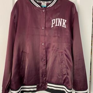PINK Burgundy letterman jacket